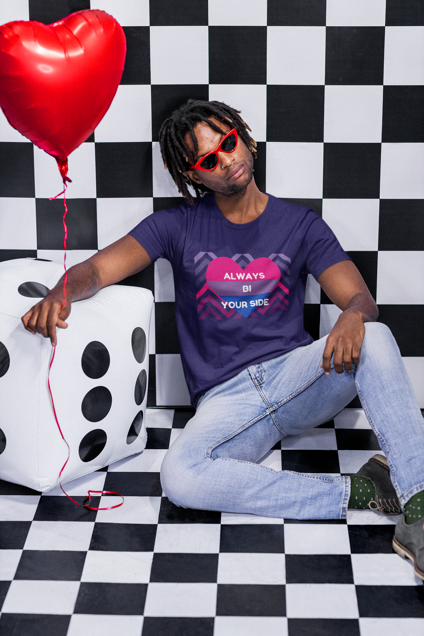 Always Bi your side - Premium Cotton Tee - Love is Love...