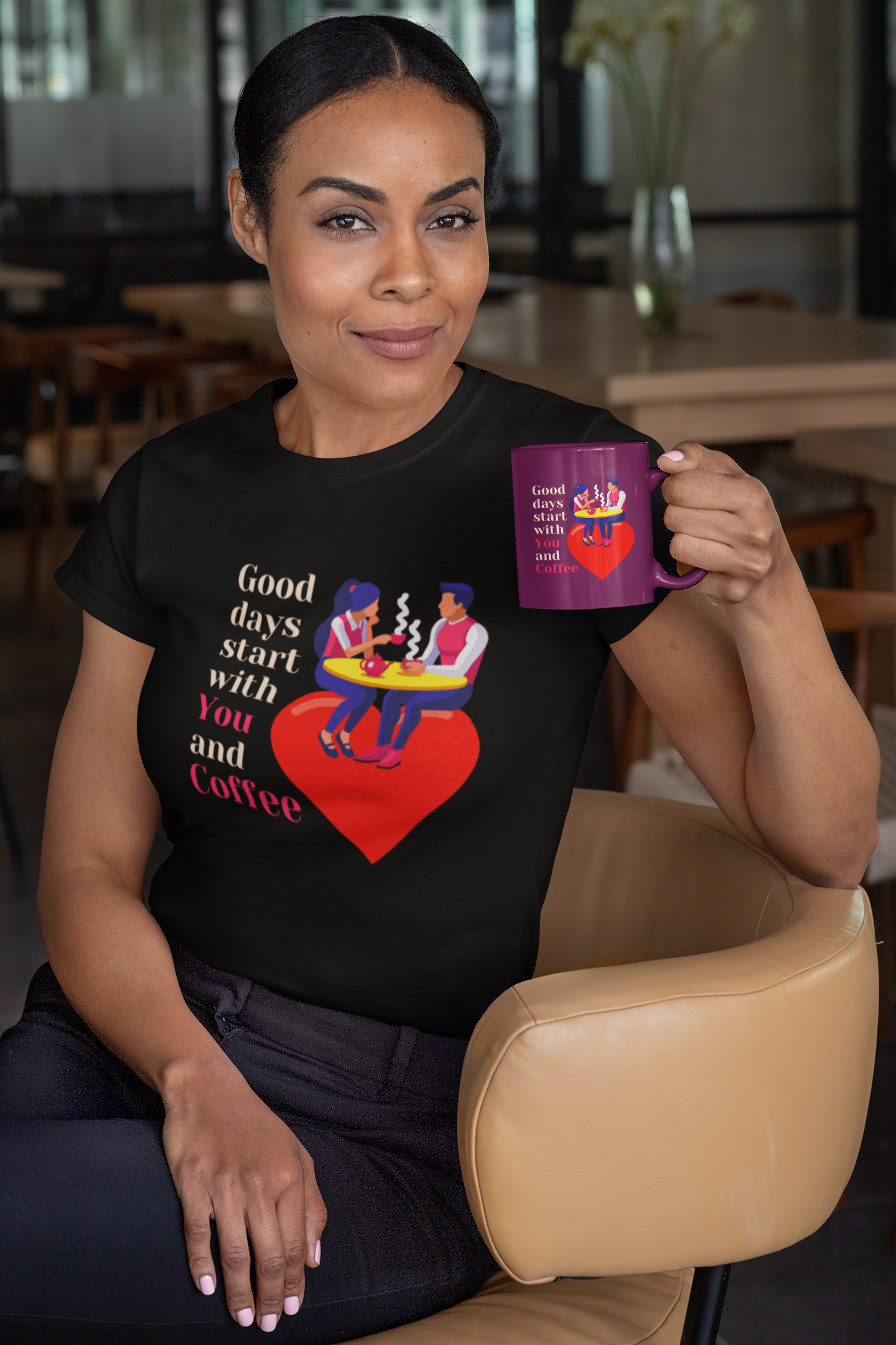 Coffee and You - Premium cotton tee celebrating love...