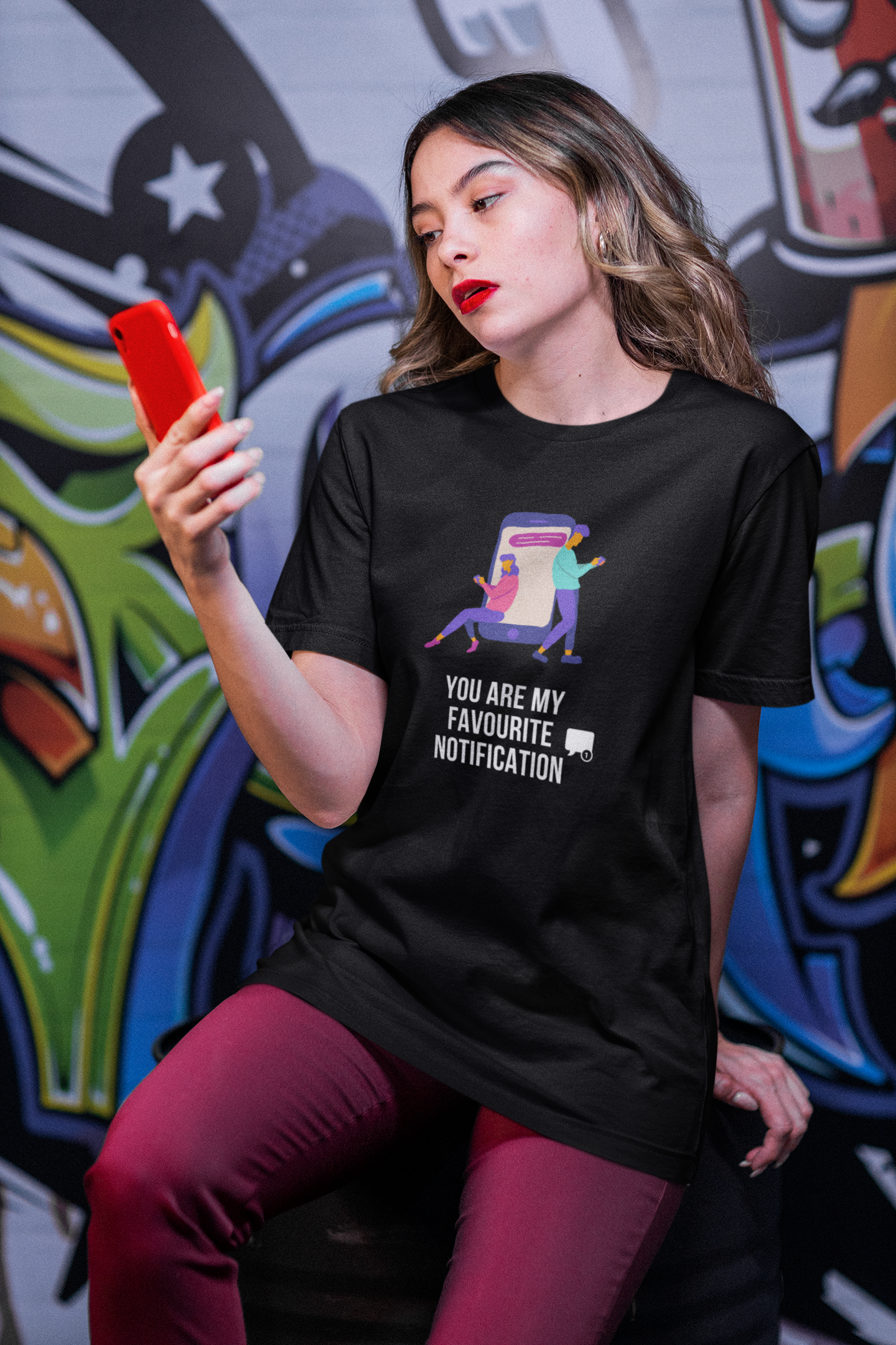 My favorite notification - Premium cotton tee celebrating love...