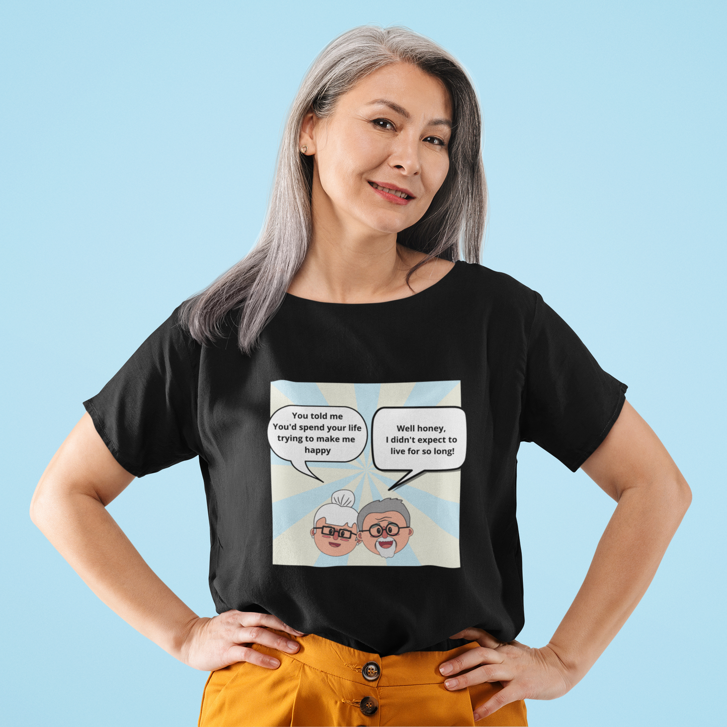 Old couple humor - Premium cotton tee celebrating love...